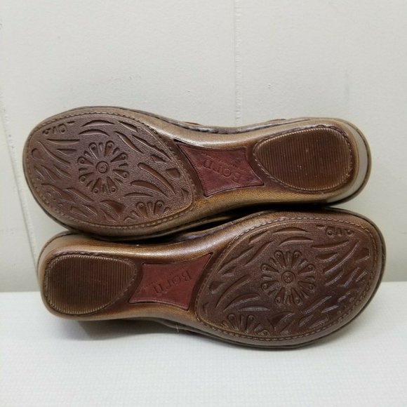 Born 6 Sandals Comfort Shoes Brown Leather Thong - Picture 4 of 6